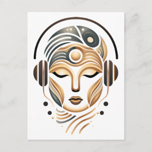 Vintage Vinyl Surf Golf Oceaan Retro Muziek Feestdagenkaart