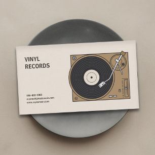 Vintage Vinylplatenspeler Visitekaartje