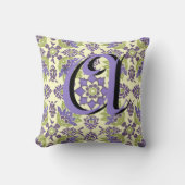 Vintage violet jaune vert Floral Coussin (Recto)