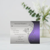 Vintage violet noir et argent Floral RSVP (Debout devant)