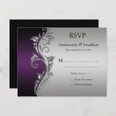 Vintage violet noir et argent Ornelées RSVP (Devant / Derrière)