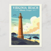 Vintage Virginia Beach Briefkaart (Voorkant)