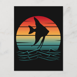 Vintage Vis Zonsopgang Vissen Briefkaart