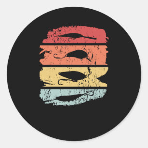 Vintage vishaak Retro Vissen Ronde Sticker