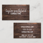 vintage visitekaartje van hout (Voorkant / Achterkant)