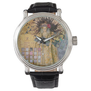 Vintage Vissen Vrouw Gothisch Klassiek Horloge
