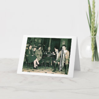 Vintage Visser in een Bar van Wisconsin Feestdagen Kaart