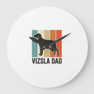 Vintage Vizsla Vader Hond Liefhebber Shirt Ontwerp Grote Klok