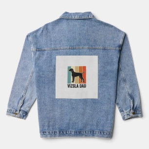 Vintage Vizsla Vader Shirt Ontwerp voor Hondenlief Denim Jacket