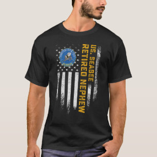 Vintage Vlag van de VS Trots Gepensioneerde US Sea T-shirt