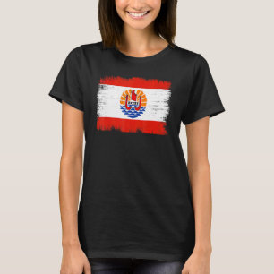 Vintage vlag van Frans-Polynesië Frans-Polynesisch T-shirt