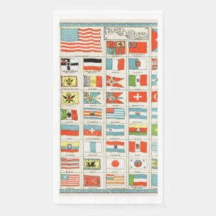 Vintage Vlaggen Van Alle Landen Educatieve Poster Servet
