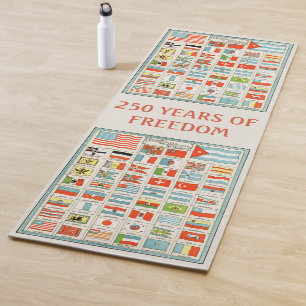 Vintage Vlaggen Van Alle Landen Educatieve Poster Yogamat