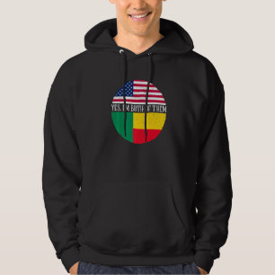 Vintage vlaggen van de VS en Benin Ja, ik heb ze Hoodie