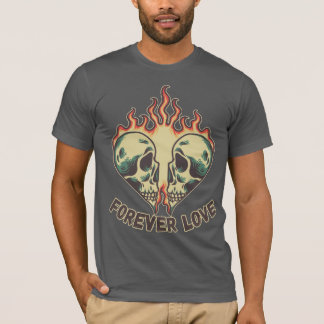 Vintage Vlam Schedel Grafisch voor Mannen & Vrouwe T-shirt