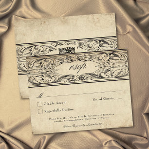 Vintage Vleermuis Tot de Dood Zwarte Perkament Huw RSVP Kaartje
