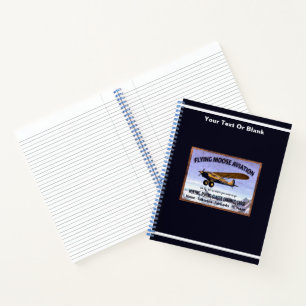 Vintage vliegende eland luchtvaartschild notitieboek