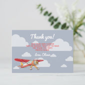 Vintage Vliegtuig Bedankkaartjes Bedankkaart (Staand voorkant)