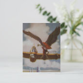 Vintage Vliegtuig Briefkaart (Staand voorkant)