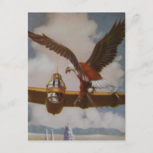 Vintage Vliegtuig Briefkaart