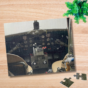 Vintage Vliegtuig Foto Piloot Vader Verjaardag Luc Legpuzzel