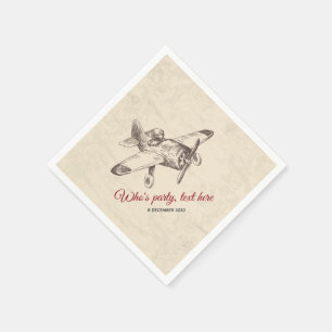 vintage, vliegtuig, vliegtuig Cocktail Papieren se Servet