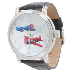 Vintage vliegtuigexploitant horloge