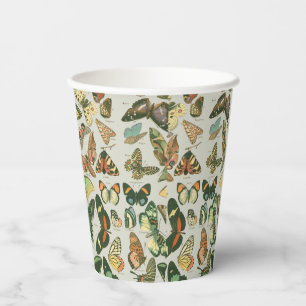 Vintage Vlinder Motief Print Papieren Bekers