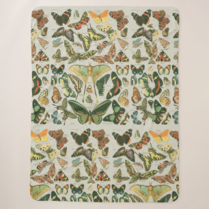 Vintage Vlinder Motief Print Sherpa Deken