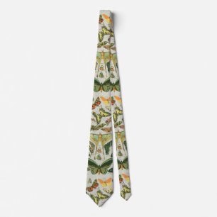 Vintage Vlinder Motief Print Stropdas