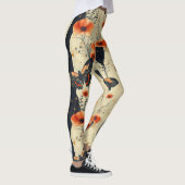 Vintage Vlinder Wilde Bloem (2) Leggings (Rechts)