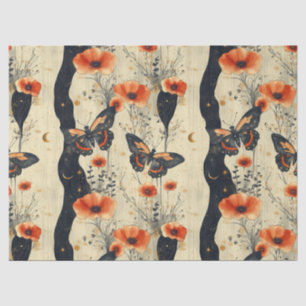 Vintage Vlinder Wilde Bloem (2) Tissuepapier
