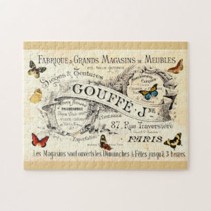 Vintage Vlinders op Franse Advertentie Legpuzzel