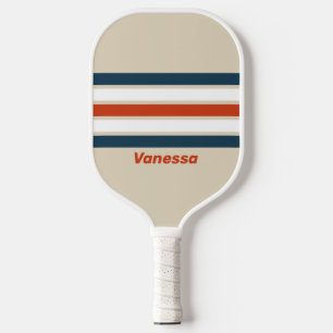 Vintage Vluchtdek Over de Baan met Naam Pickleball Paddle