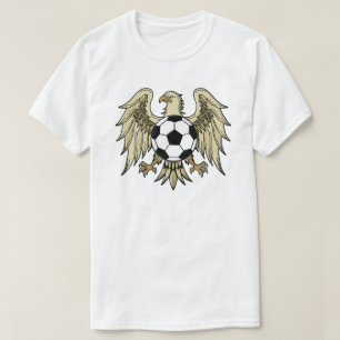 Vintage Voetbal Adelaar Wapenschild Sportfan T-shirt