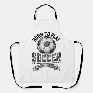 Vintage Voetbal Born To Play School T-shirt Ontwer Schort