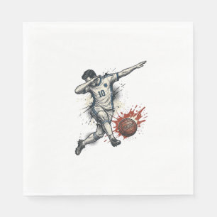 Vintage Voetbal Dab Speler Grafisch Shirt Ontwerp_ Servet