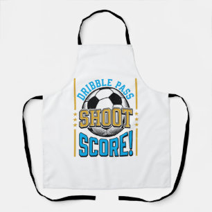 Vintage Voetbal Dribbel Pass Schiet Score Shirt De Schort
