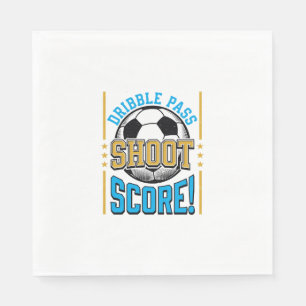 Vintage Voetbal Dribbel Pass Schiet Score Shirt De Servet