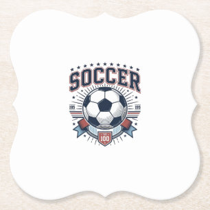 Vintage Voetbal Embleem Shirt Ontwerp_1 Kartonnen Onderzetters
