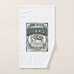 Vintage Voetbal Geboren om College T-Shirt Ontwerp Handdoek
