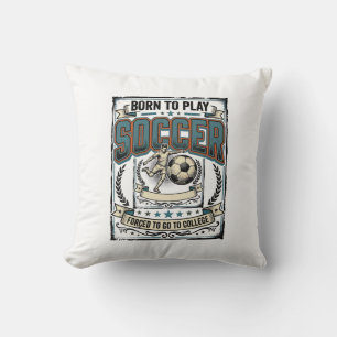 Vintage Voetbal Geboren Om College T-Shirt Ontwerp Kussen
