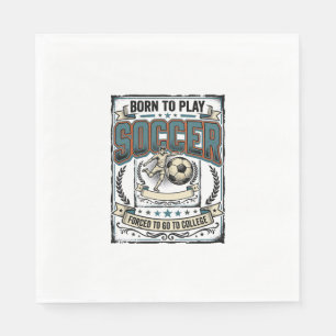 Vintage Voetbal Geboren Om College T-Shirt Ontwerp Servet