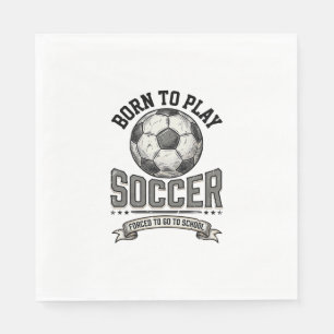 Vintage Voetbal Geboren Om School T-Shirt Ontwerp_ Servet