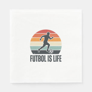 Vintage Voetbal Is Leven Voetbalspeler Shirt Ontwe Servet