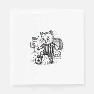 Vintage Voetbal Kat Gravure Shirt Ontwerp_1 Servet