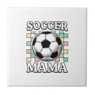 Vintage Voetbal Mama Gravure Shirt Ontwerp_1 Tegeltje