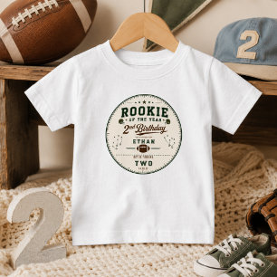 Vintage voetbal rookie 2e verjaardag baby jongen