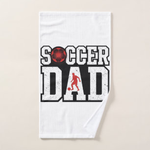 Vintage Voetbal Vader Gedistroyeerde Sport Typogra Handdoek