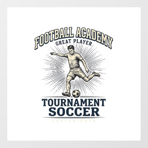 Vintage Voetbalacademie Toernooi Speler Shirt (2) Raamsticker